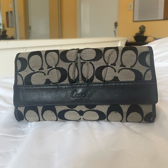 Coach Handbags - Coach Black Gray Wallet